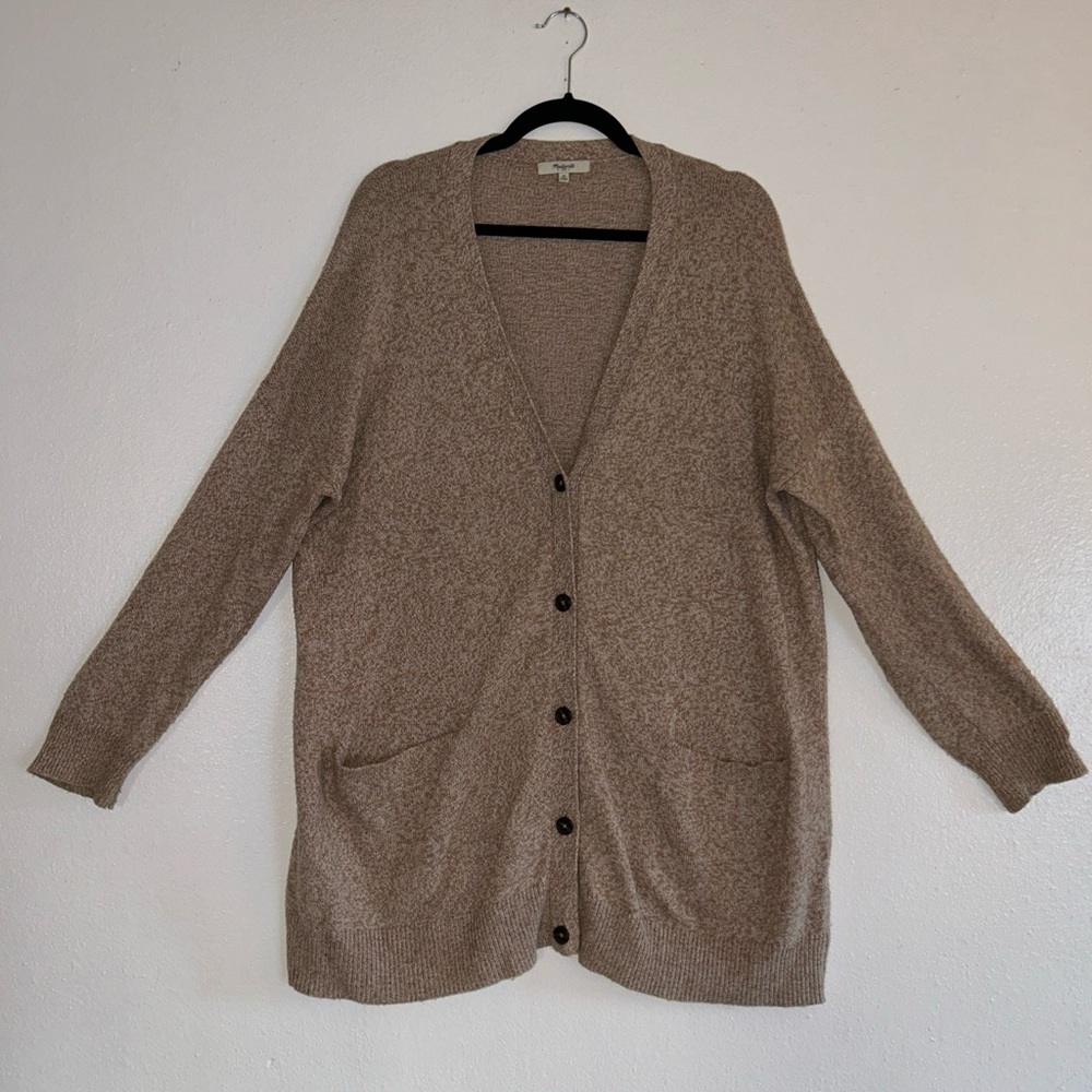 Madewell Beige Oversized V-Neck Cardigan Sz M